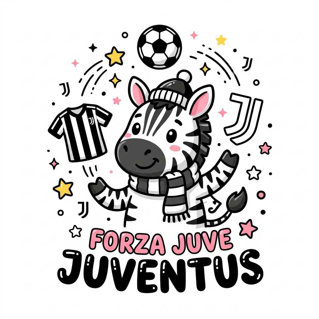 Juventus Zebra Sport Toppers Drinktoppers 6 stk Ø8 cm