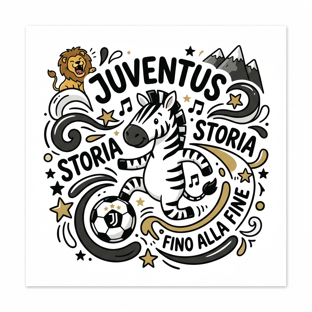 Juventus Zebra Fiesta Toppers Drinktoppers 6 stk Ø8 cm