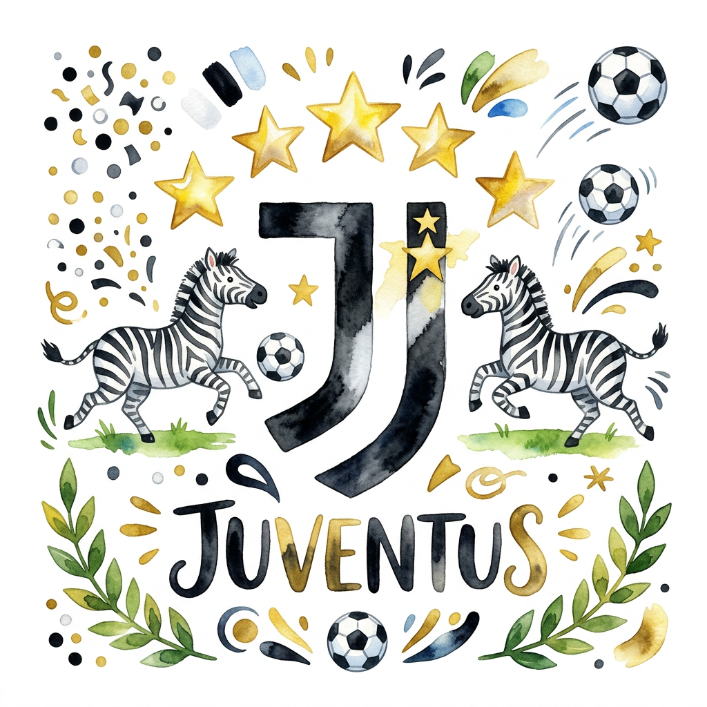 Juventus Zebraglans Toppers Drinktoppers 6 stk Ø8 cm