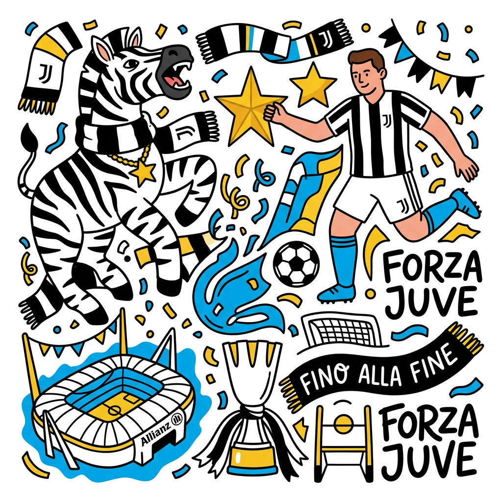 Forza Zebra Juve Toppers Drinktoppers 6 stk Ø8 cm
