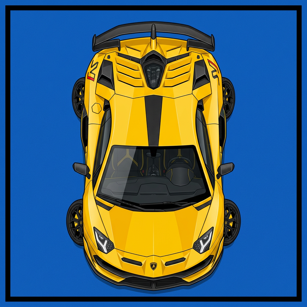 Gul Racer Lamborghini Toppers Drinktoppers 6 stk Ø8 cm