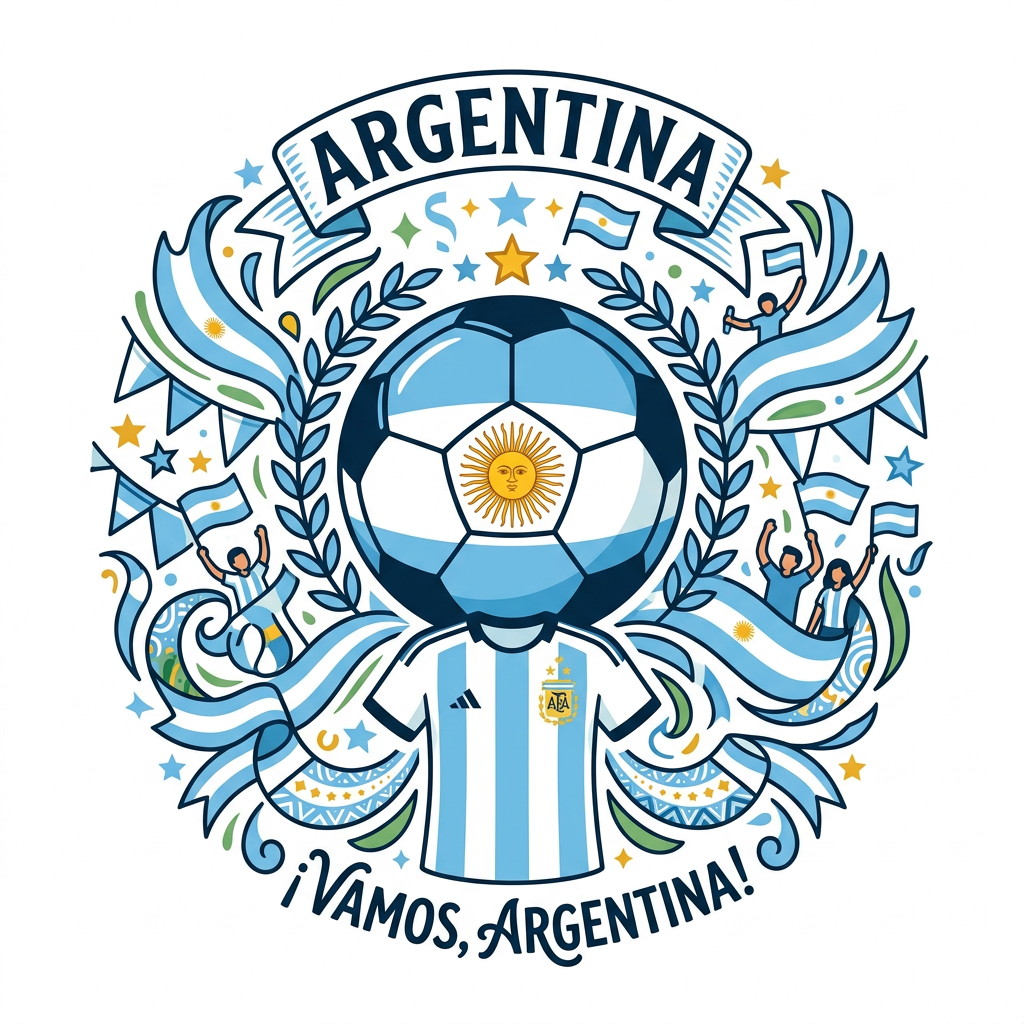 Fodboldfeber Argentina Toppers Drinktoppers 6 stk Ø8 cm