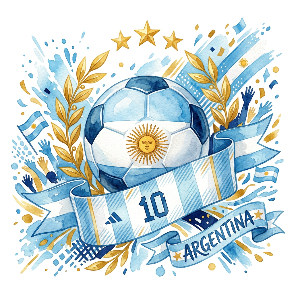 Argentinsk Fodboldkunst Toppers Drinktoppers 6 stk Ø8 cm