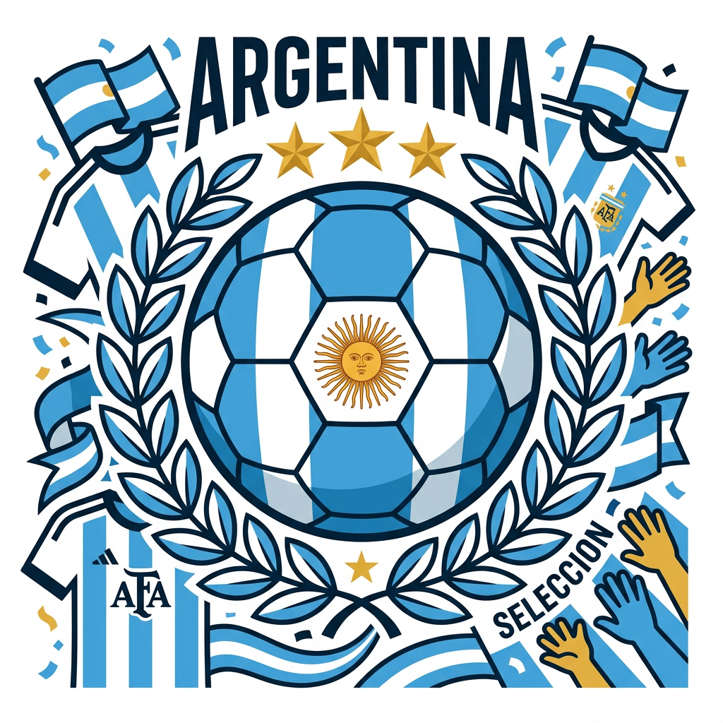 Argentinsk Fodboldfeber Toppers Drinktoppers 6 stk Ø8 cm