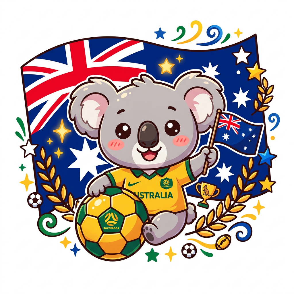 Koala bold flag Toppers Drinktoppers 6 stk Ø8 cm