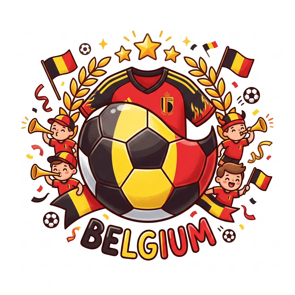 Belgisk fodboldfest Toppers Drinktoppers 6 stk Ø8 cm