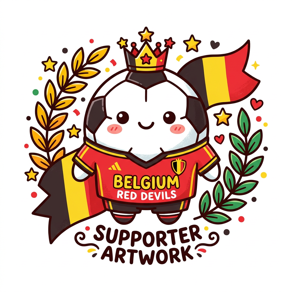 Belgisk Fodbold Maskot Toppers Drinktoppers 6 stk Ø8 cm
