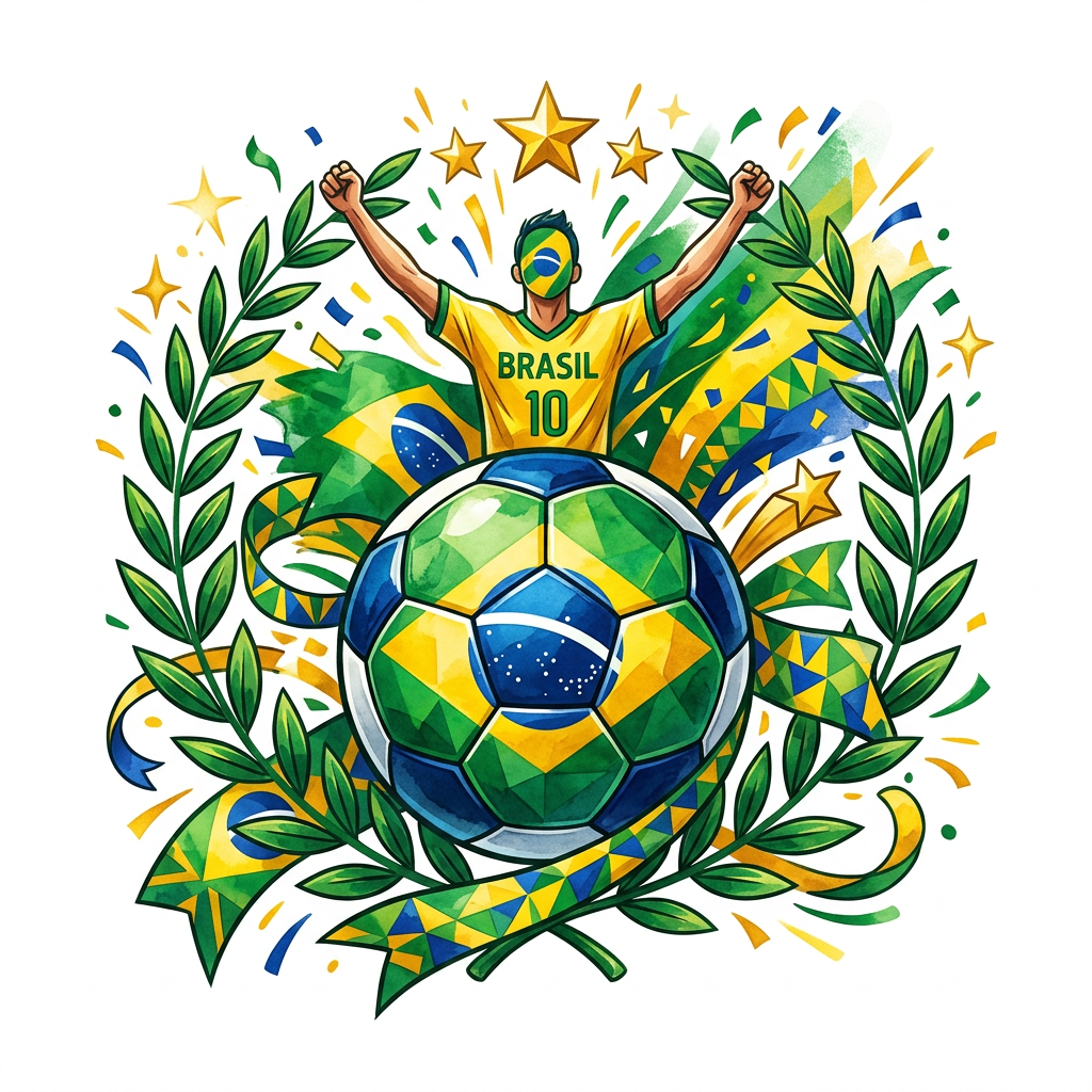 Brasiliansk fodboldfest Toppers Drinktoppers 6 stk Ø8 cm