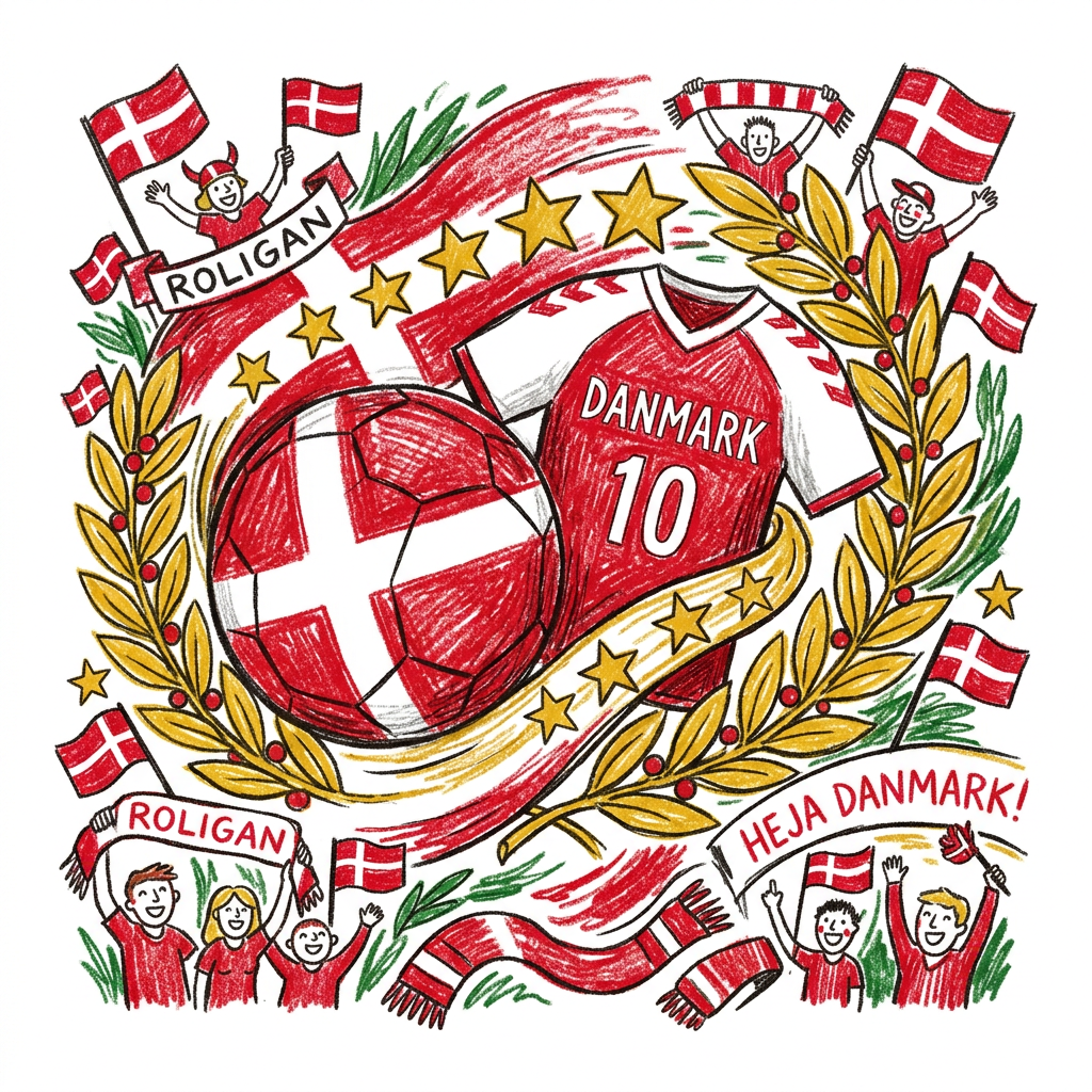 Fodboldfeber Danmark Toppers Drinktoppers 6 stk Ø8 cm
