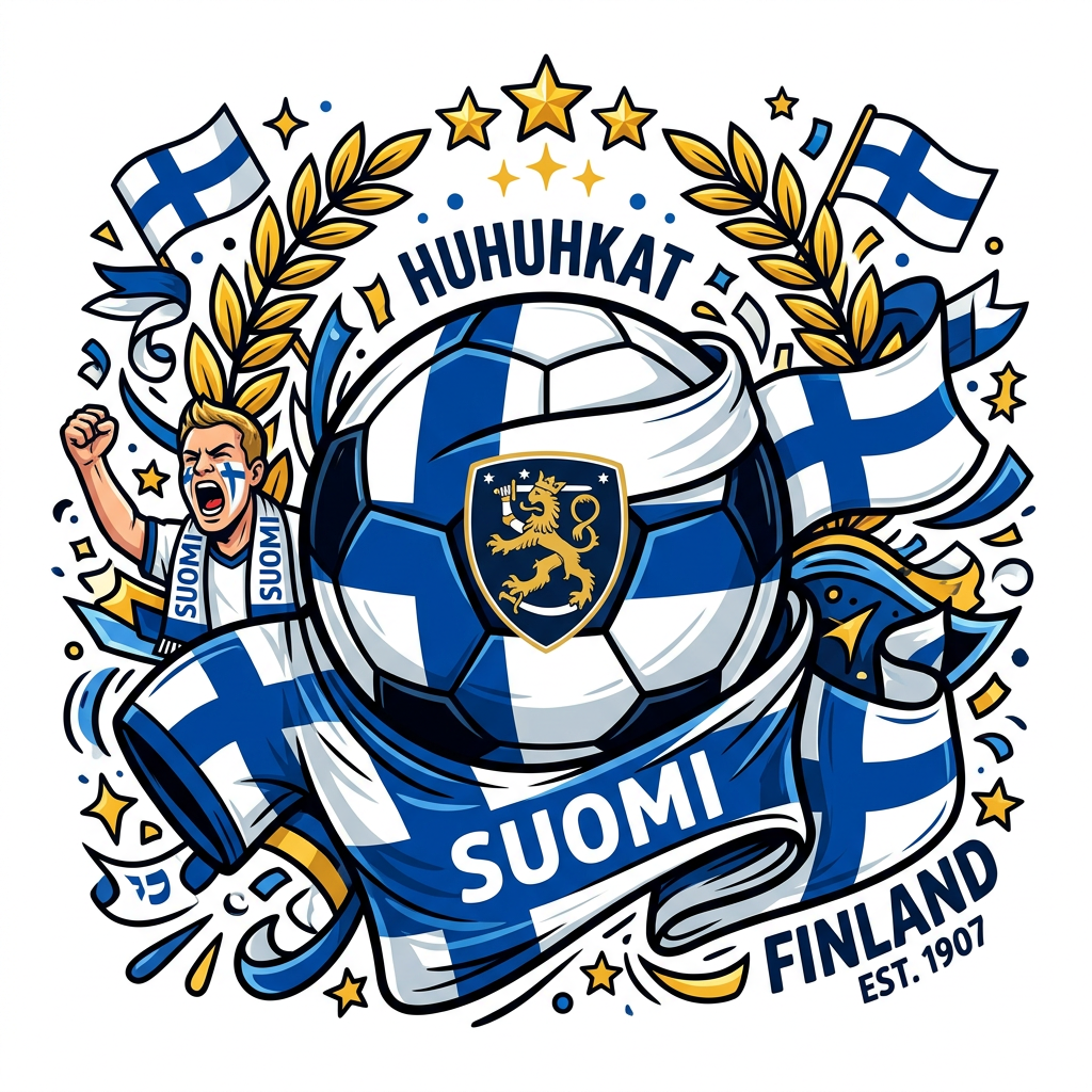 Finsk Fodbold Fan Toppers Drinktoppers 6 stk Ø8 cm