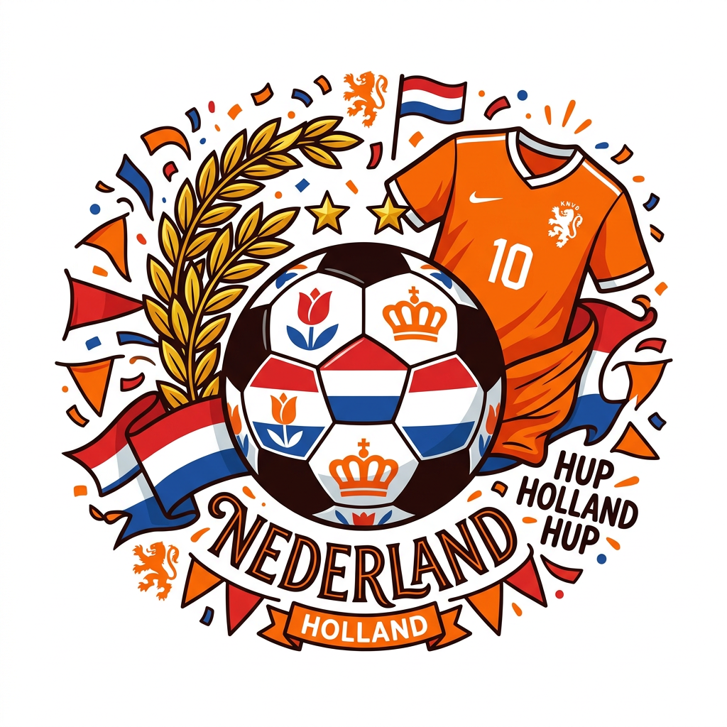 Holland Fodbold Fejring Toppers Drinktoppers 6 stk Ø8 cm