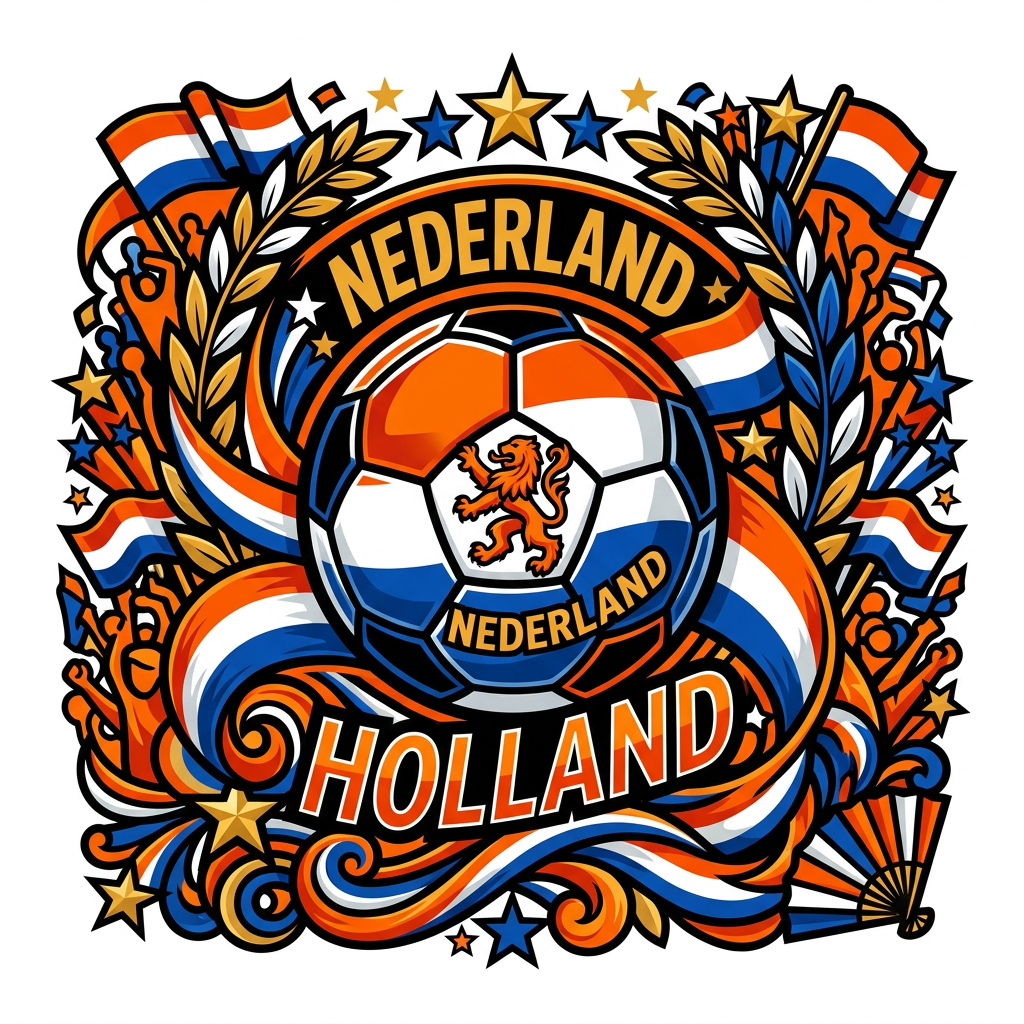 Holland Fodbold Feber Toppers Drinktoppers 6 stk Ø8 cm