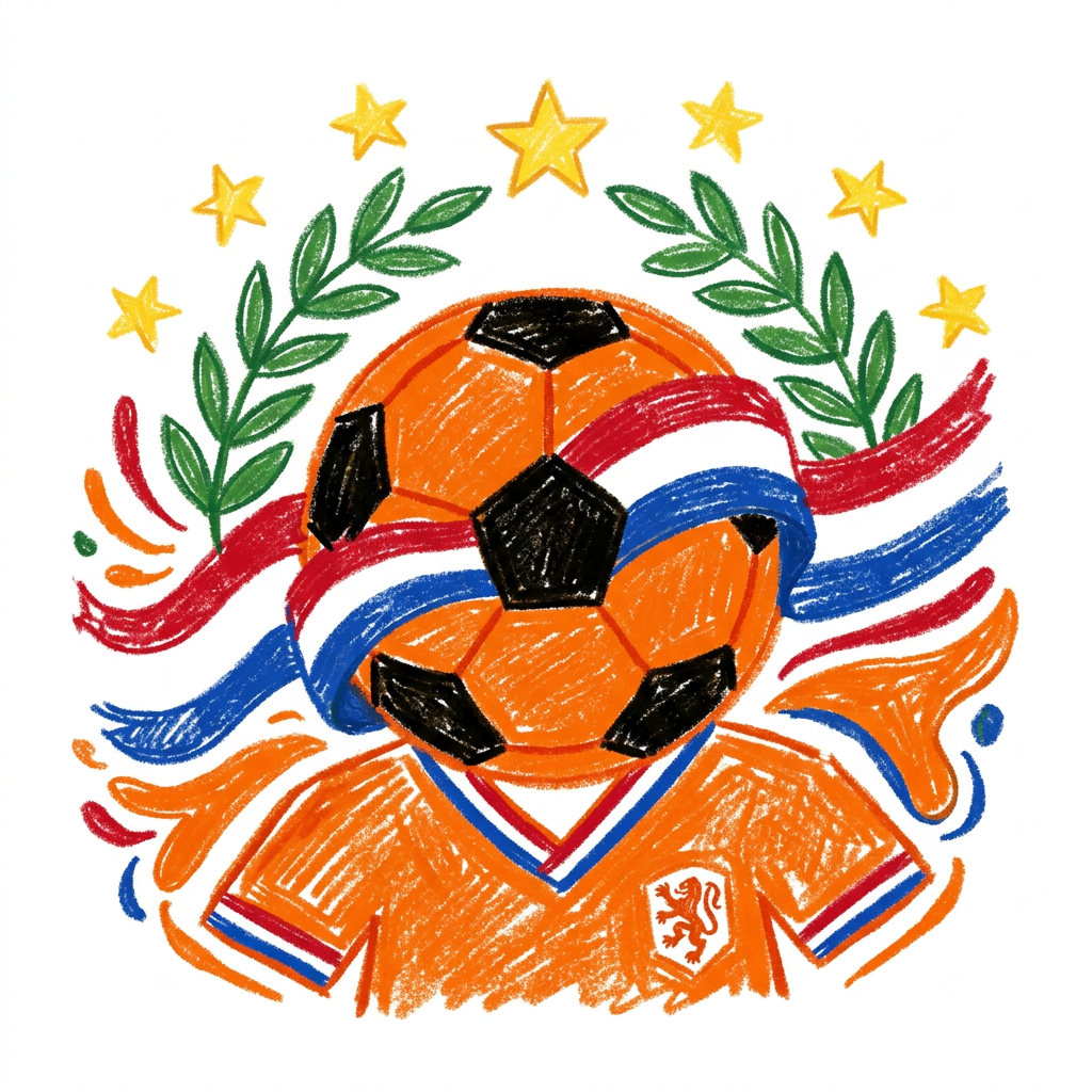Orange fodbold Holland Toppers Drinktoppers 6 stk Ø8 cm