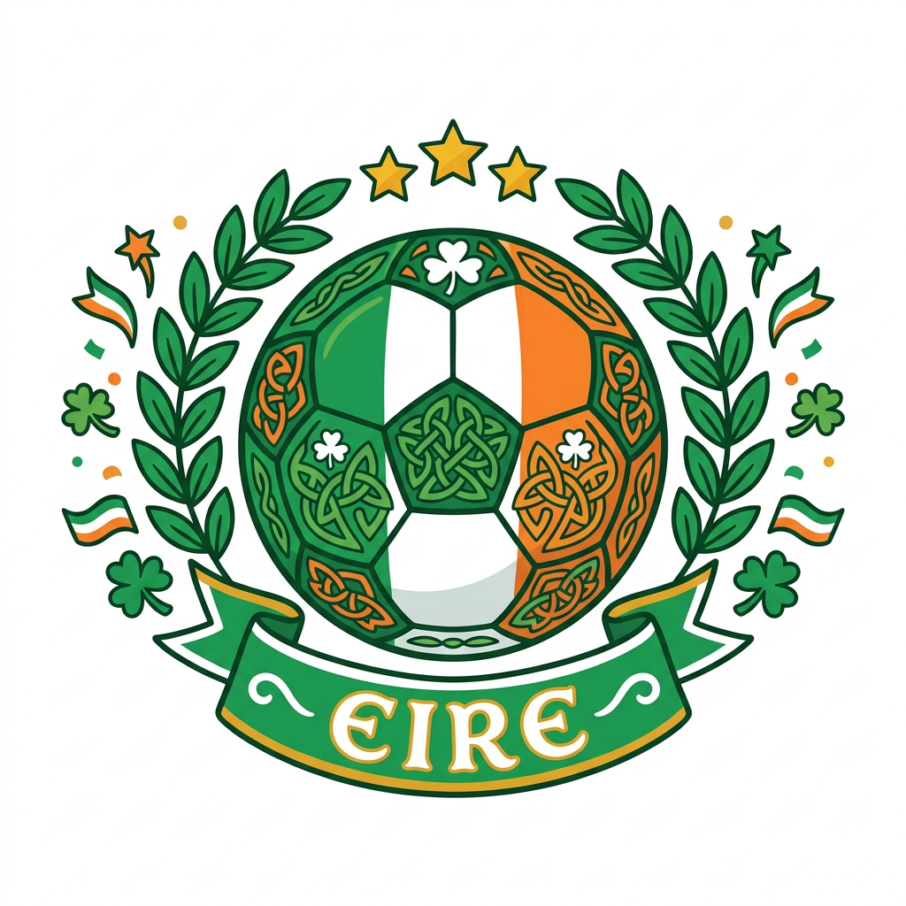 Irsk Fodboldkugle Eire Toppers Drinktoppers 6 stk Ø8 cm