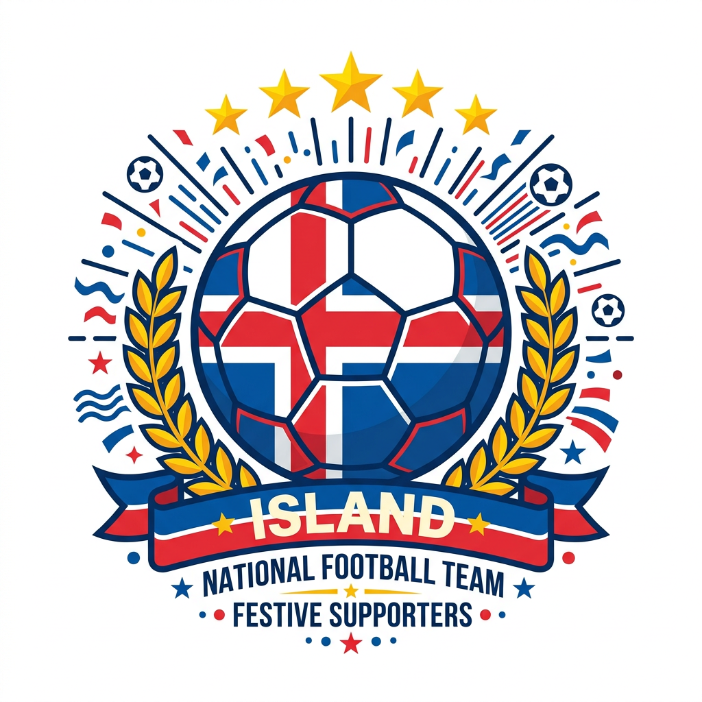 Islandsk fodbold-logo Toppers Drinktoppers 6 stk Ø8 cm