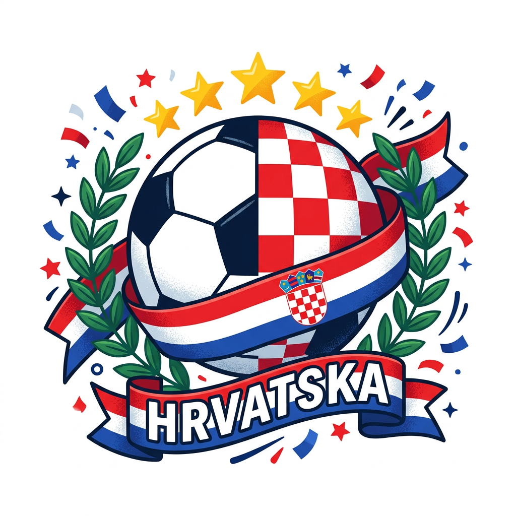 Kroatisk fodboldfejring Toppers Drinktoppers 6 stk Ø8 cm