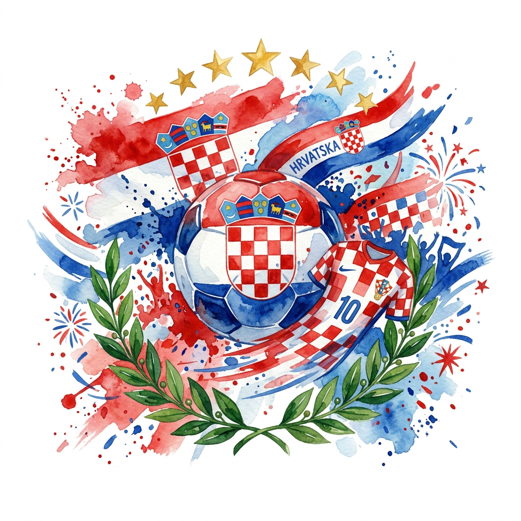 Kroatisk Fodboldfeber Toppers Drinktoppers 6 stk Ø8 cm