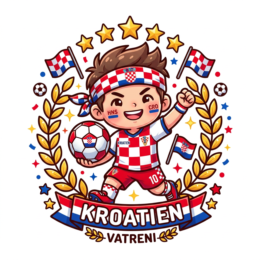 Kroatisk Fodboldhelt Toppers Drinktoppers 6 stk Ø8 cm
