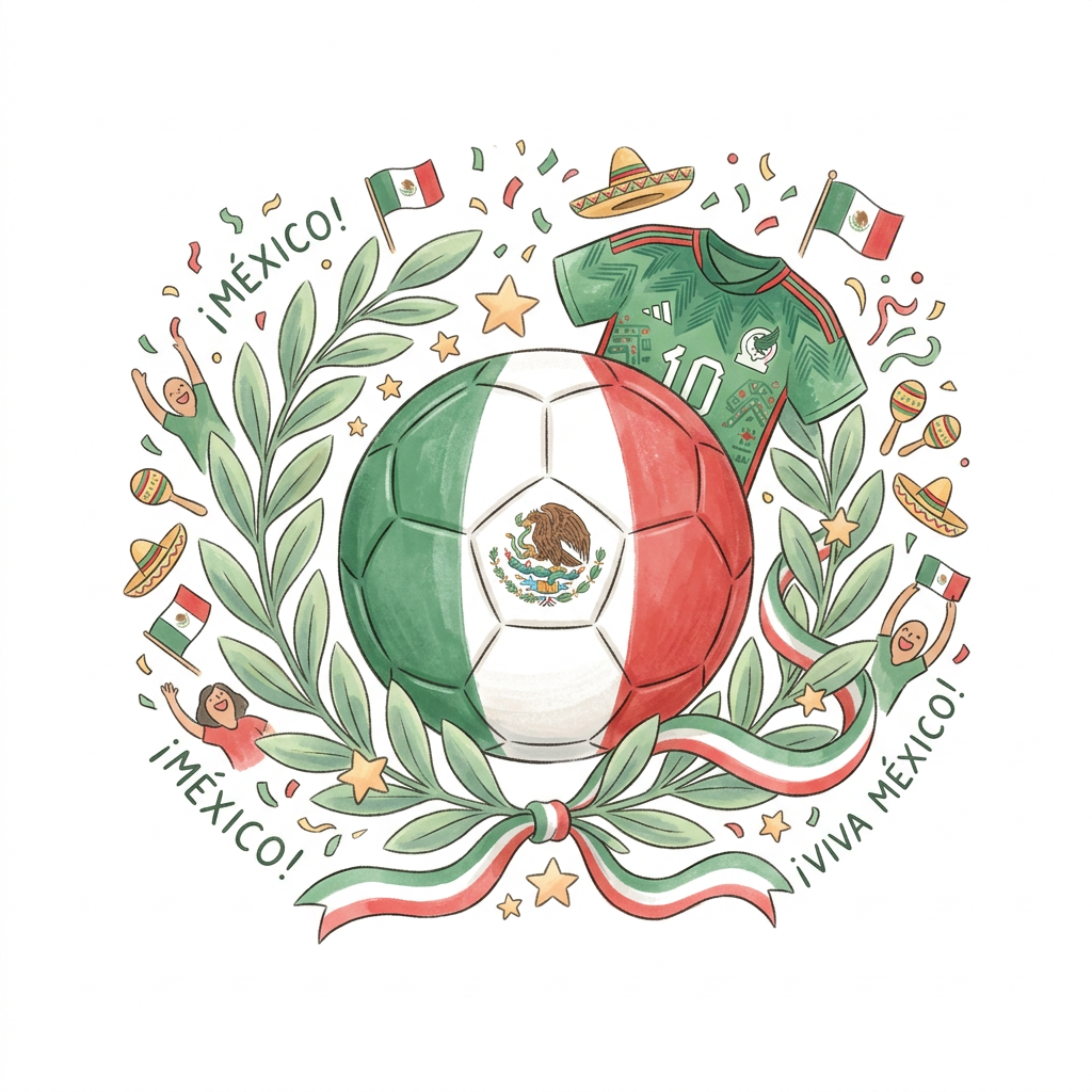 Mexico Fodbold Fest Toppers Drinktoppers 6 stk Ø8 cm