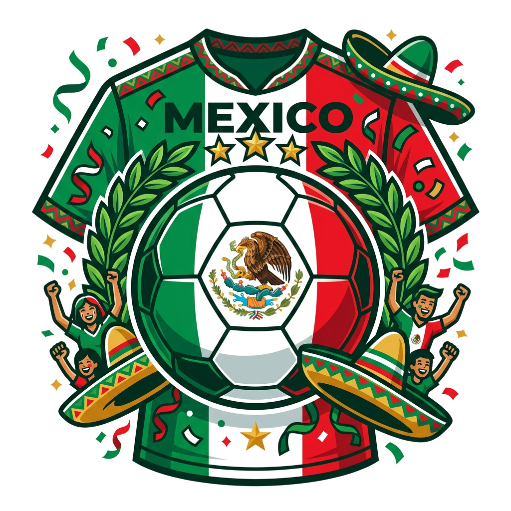 Mexico Fodboldfest Toppers Drinktoppers 6 stk Ø8 cm