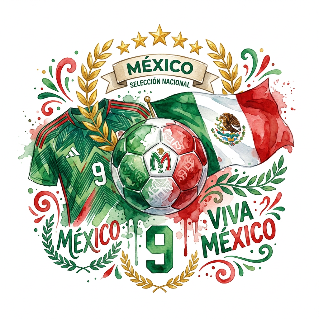 Mexicansk Fodbold Fankit Toppers Drinktoppers 6 stk Ø8 cm