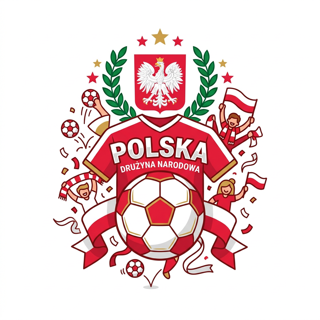 Polsk Fodbold Fejring Toppers Drinktoppers 6 stk Ø8 cm
