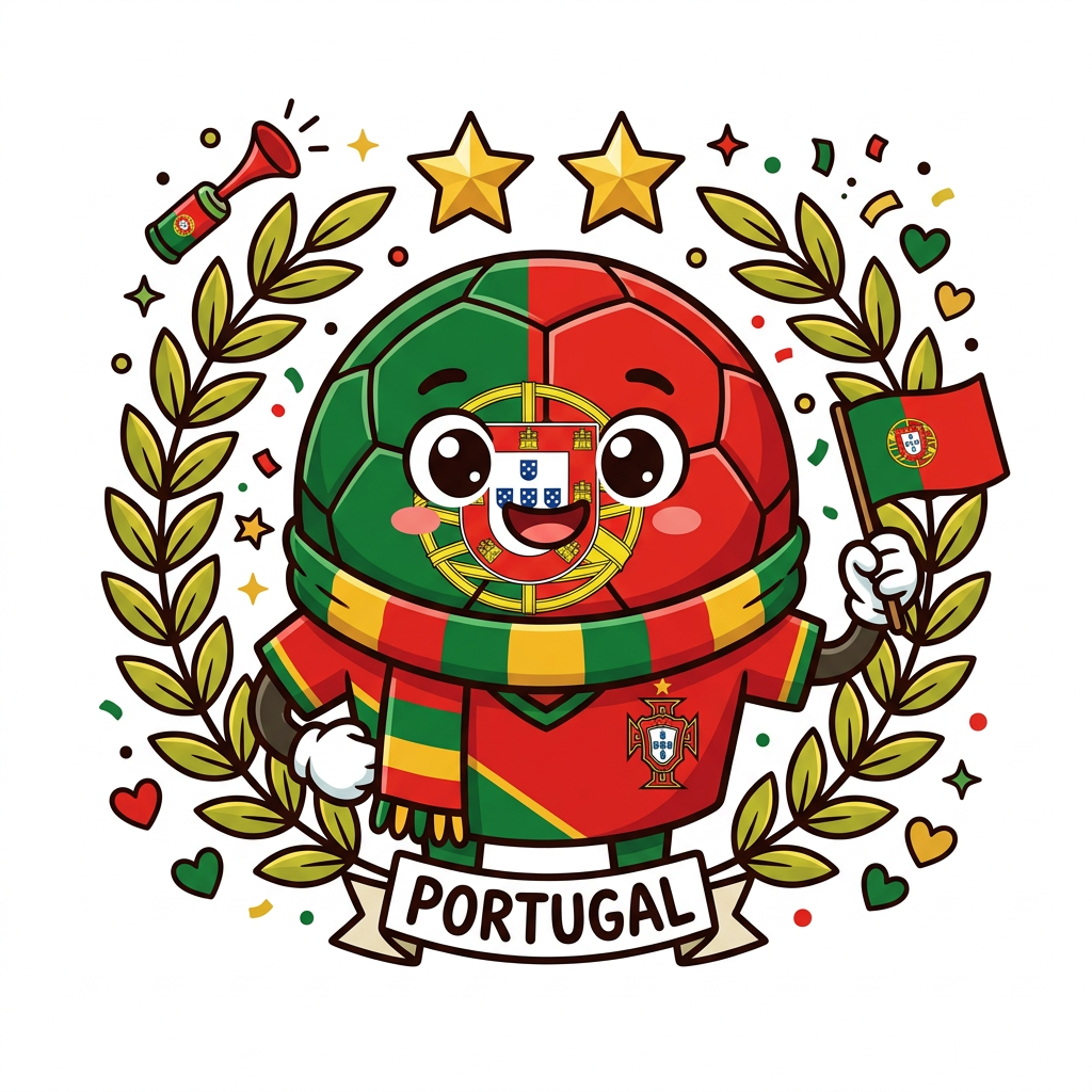 Portugal Fodboldfest Toppers Drinktoppers 6 stk Ø8 cm