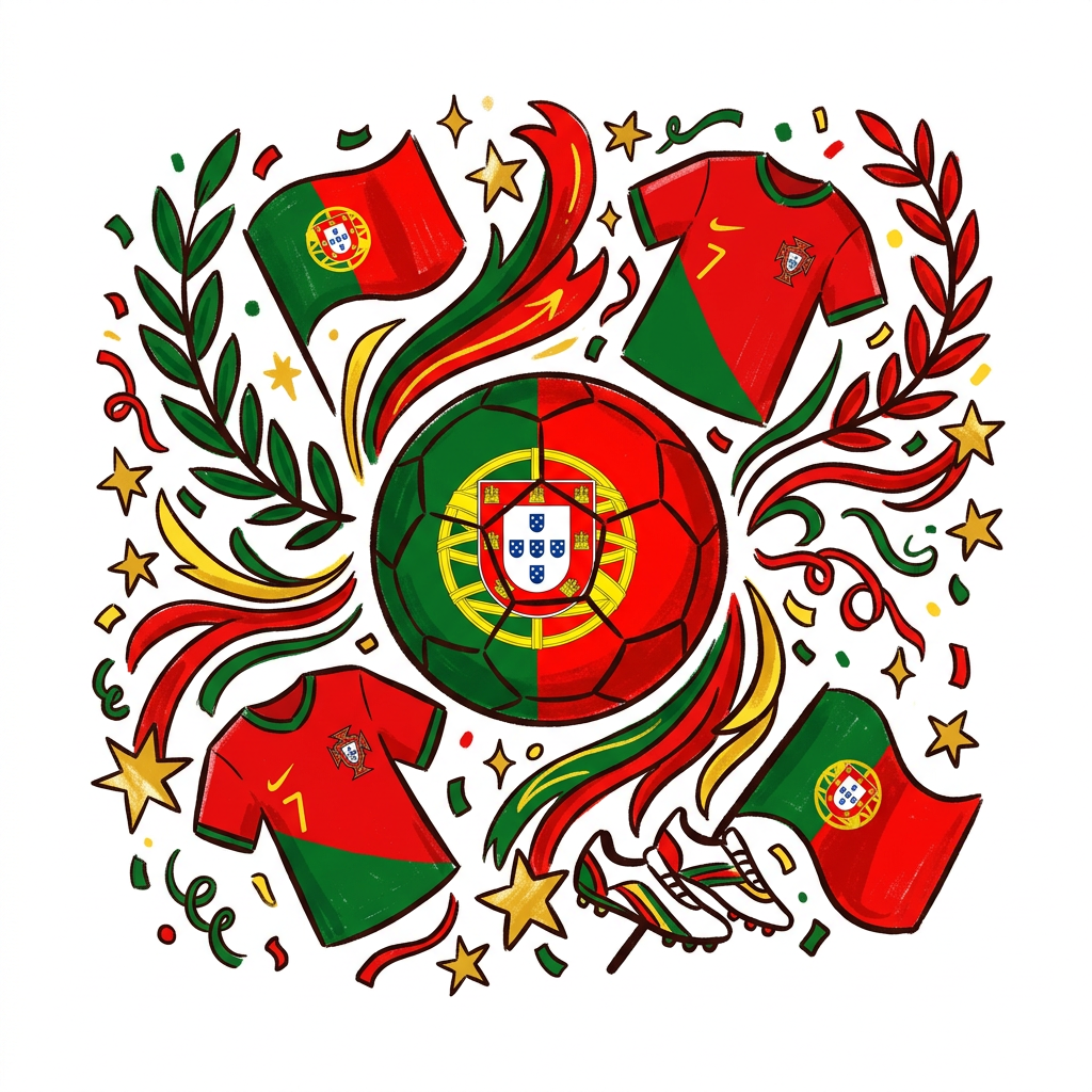 Fodboldfeber Portugal Toppers Drinktoppers 6 stk Ø8 cm
