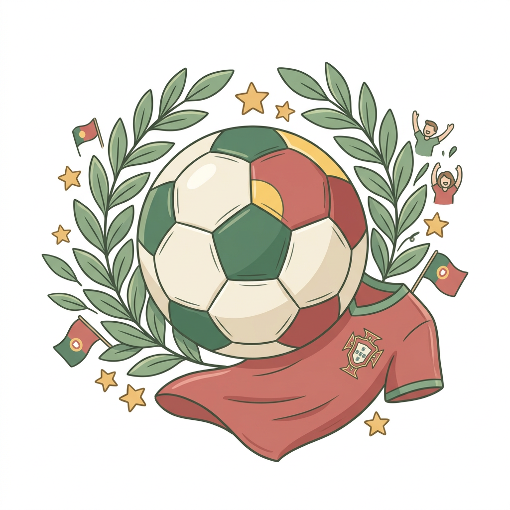 Portugisisk Fodboldfest Toppers Drinktoppers 6 stk Ø8 cm