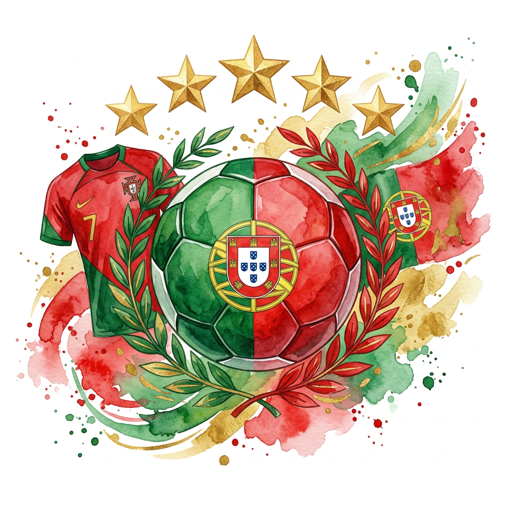 Portugals fodboldmagi Toppers Drinktoppers 6 stk Ø8 cm