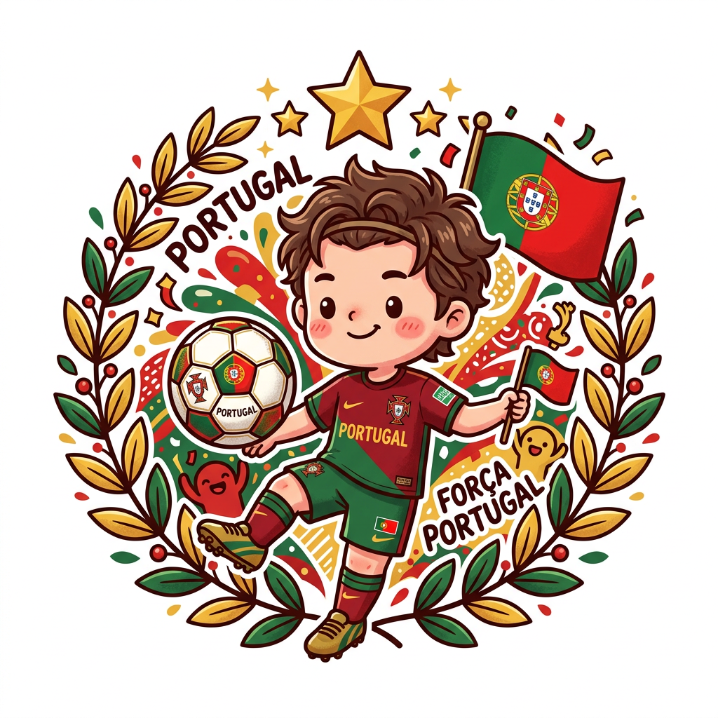 Fodboldhelt Portugal Toppers Drinktoppers 6 stk Ø8 cm