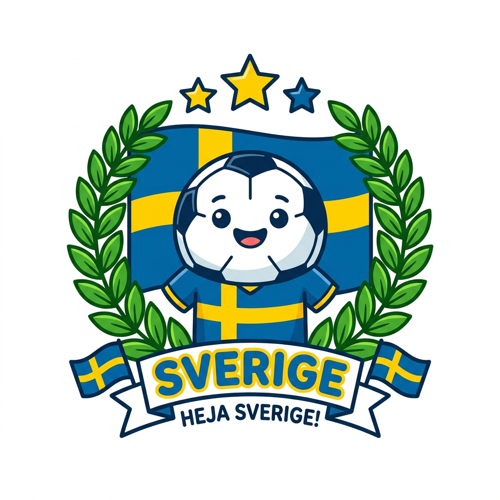 Svensk Fodbold Maskot Toppers Drinktoppers 6 stk Ø8 cm