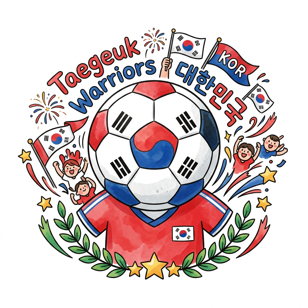 Koreansk Fodboldfest Toppers Drinktoppers 6 stk Ø8 cm