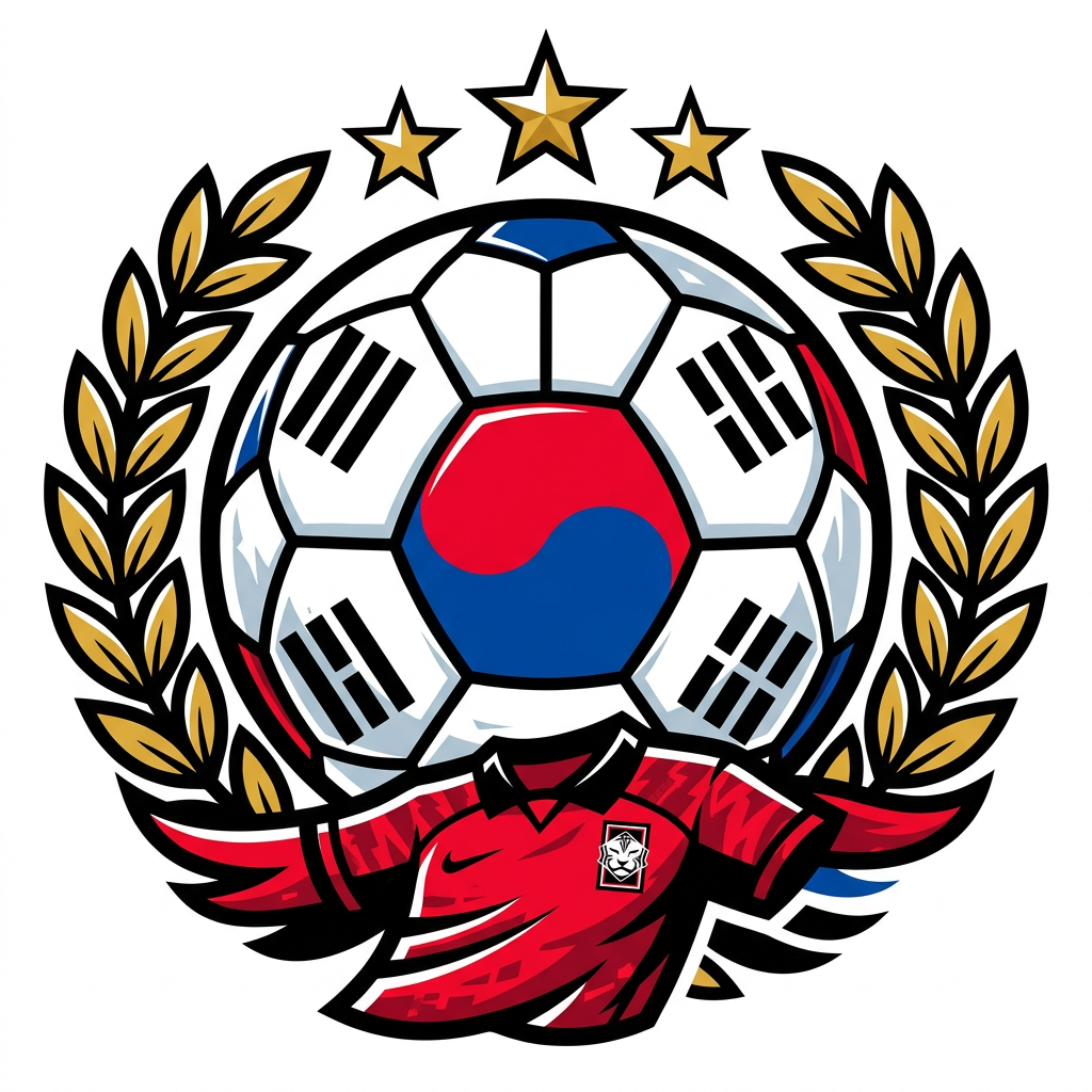 Koreansk Fodbold Emblem Toppers Drinktoppers 6 stk Ø8 cm