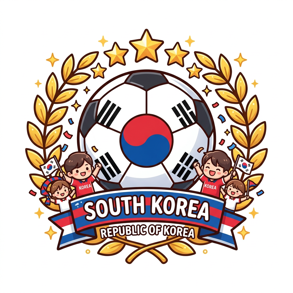Koreansk Fodbold Fanfare Toppers Drinktoppers 6 stk Ø8 cm