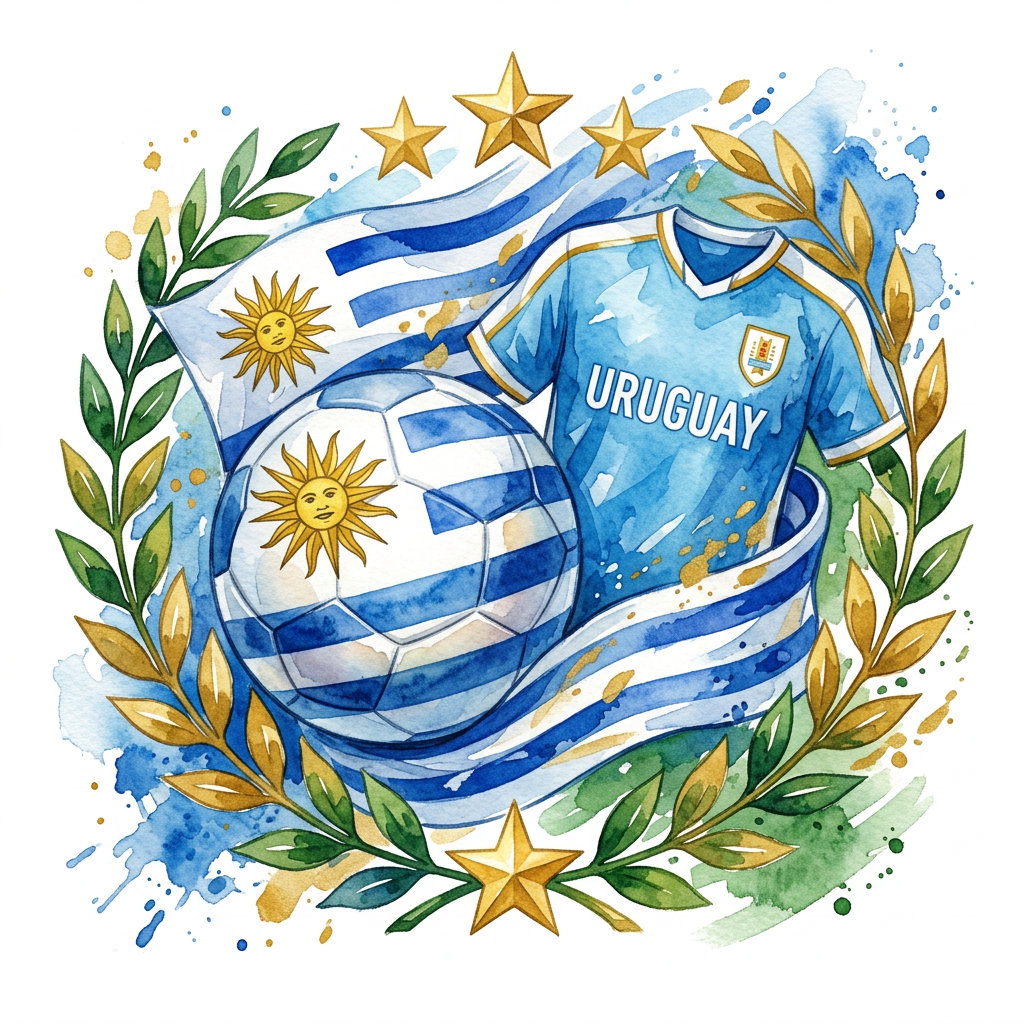 Uruguay Fodbold Fan Toppers Drinktoppers 6 stk Ø8 cm