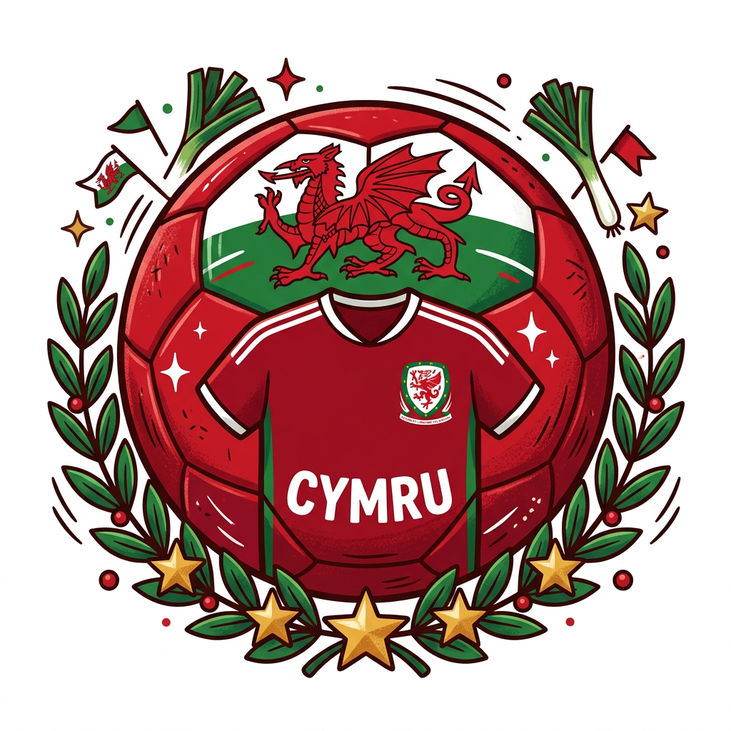 Wales Fodbold Stolthed Toppers Drinktoppers 6 stk Ø8 cm