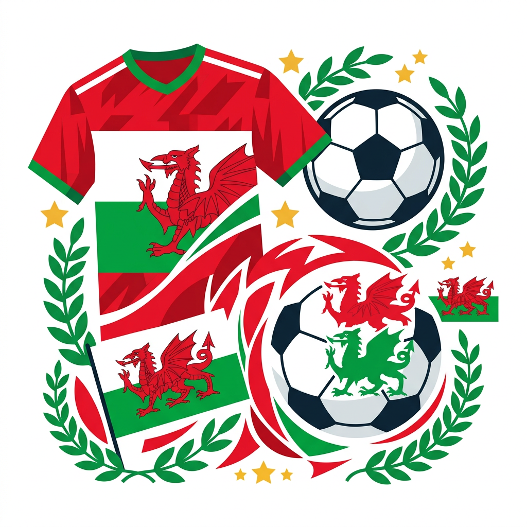 Walisisk Drage Fodbold Toppers Drinktoppers 6 stk Ø8 cm