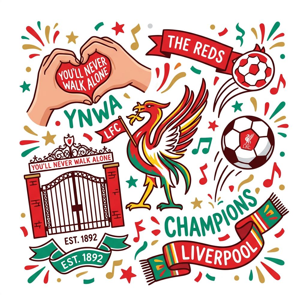 Liverpool Legendarisk Mønster Toppers Drinktoppers 6 stk Ø8 cm