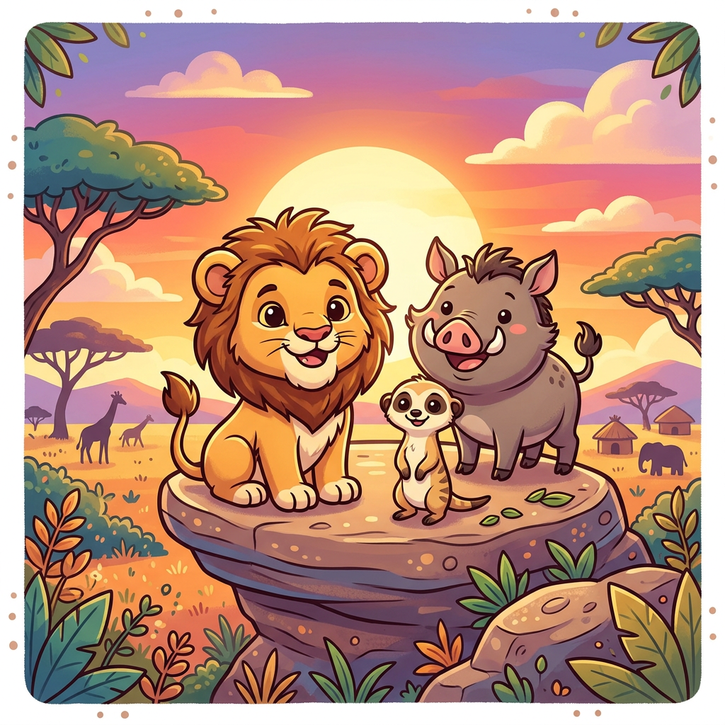 Hakuna Matata Venner Toppers Drinktoppers 6 stk Ø8 cm