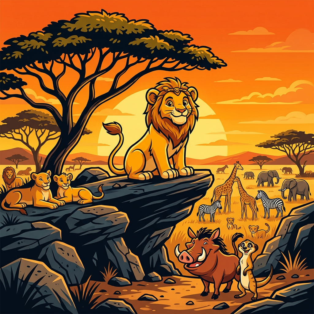 Simba Solnedgang Eventyr Toppers Drinktoppers 6 stk Ø8 cm
