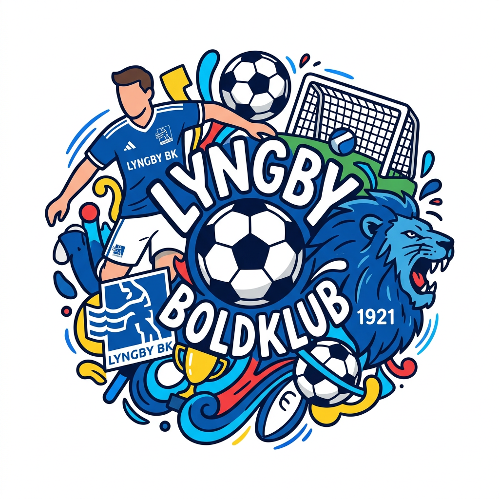 Lyngby Fodbold Løve Toppers Drinktoppers 6 stk Ø8 cm