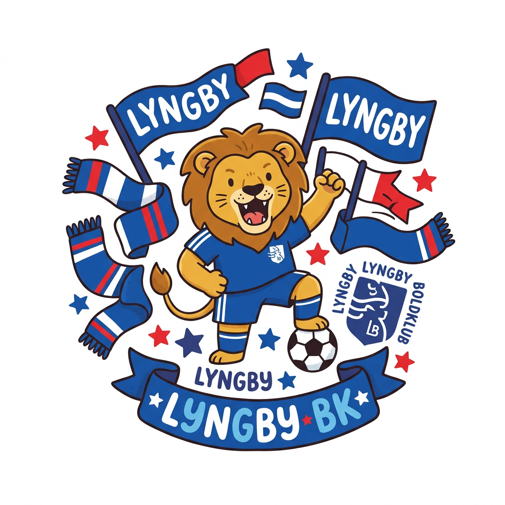 Lyngby Løve Fodbold Toppers Drinktoppers 6 stk Ø8 cm