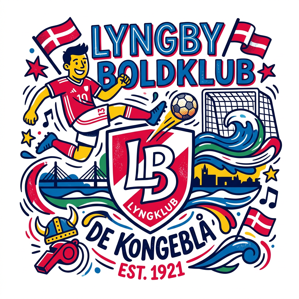 Lyngby Boldklub Tegning Toppers Drinktoppers 6 stk Ø8 cm