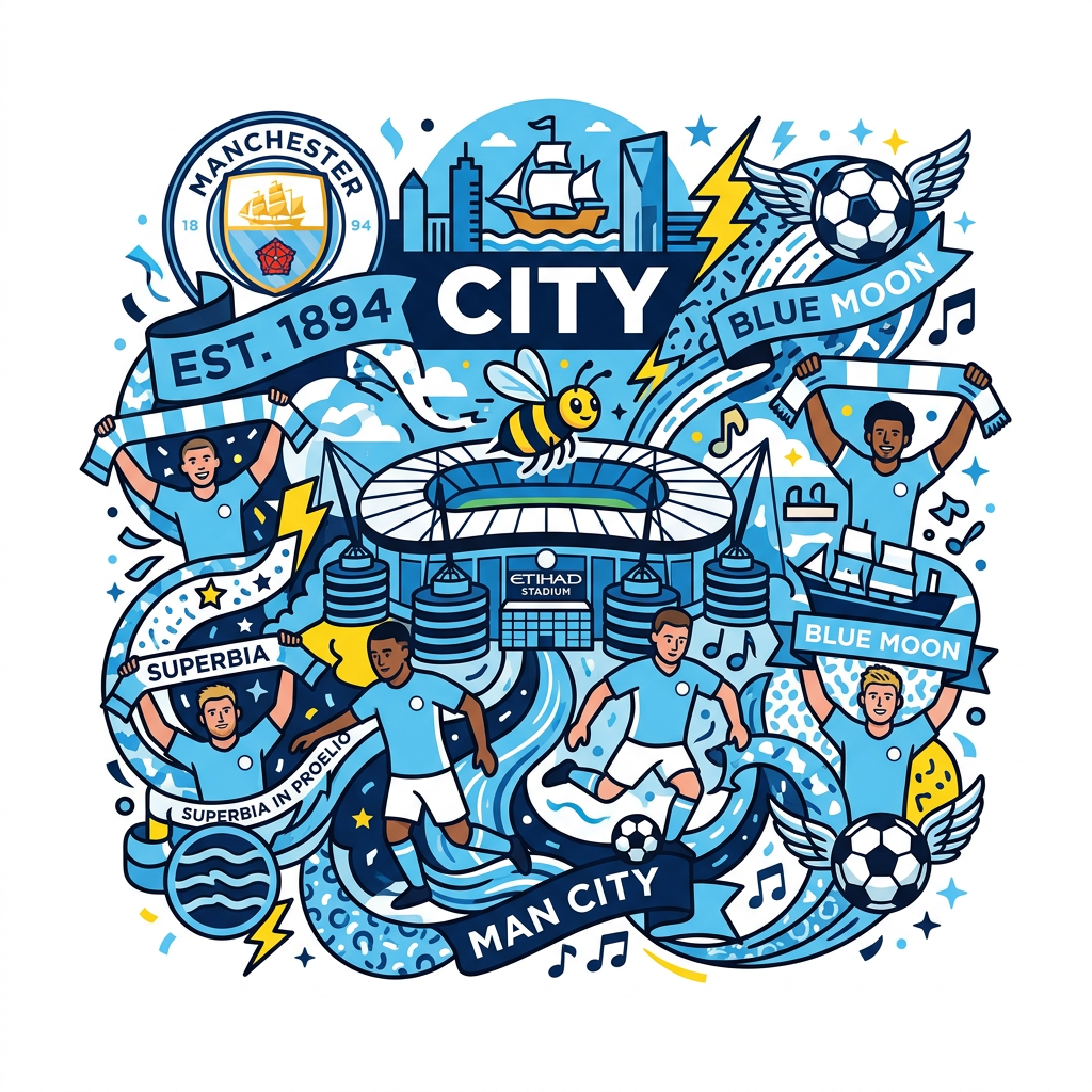 City Collage Fodbold Toppers Drinktoppers 6 stk Ø8 cm