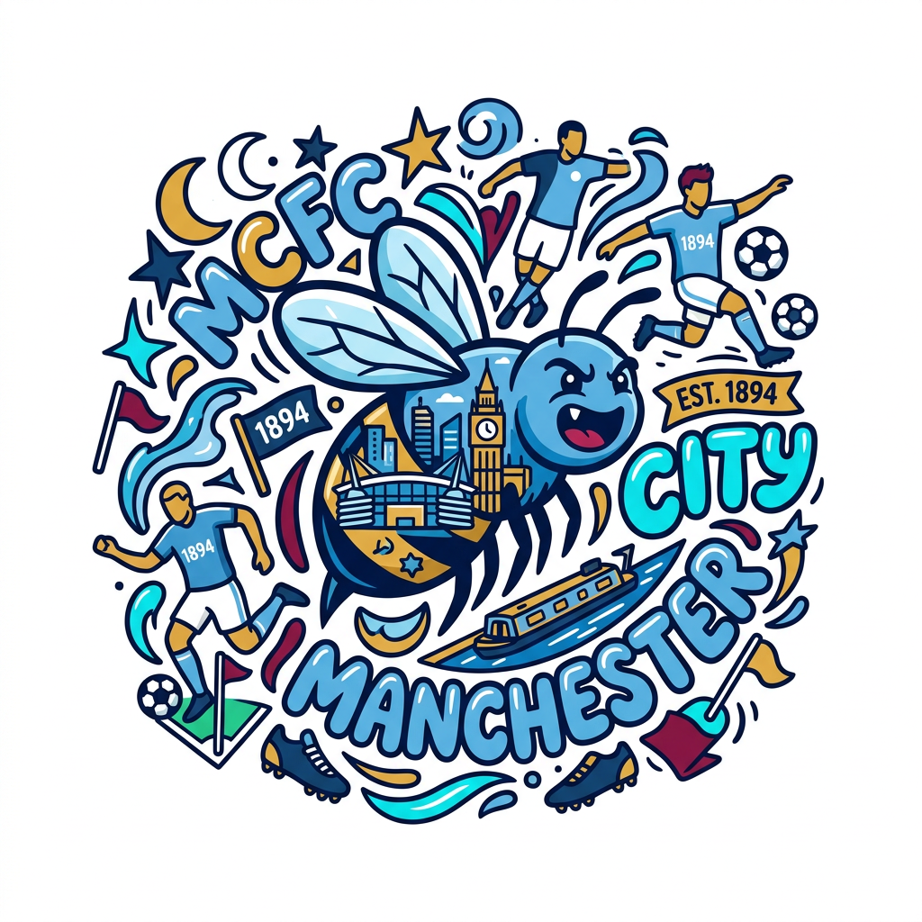 Manchester City Bi Toppers Drinktoppers 6 stk Ø8 cm