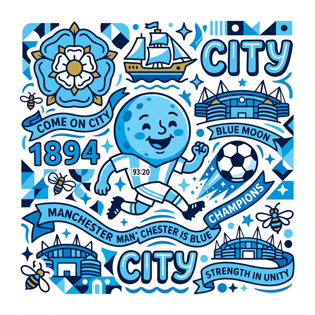 Manchester City Heltefest Toppers Drinktoppers 6 stk Ø8 cm