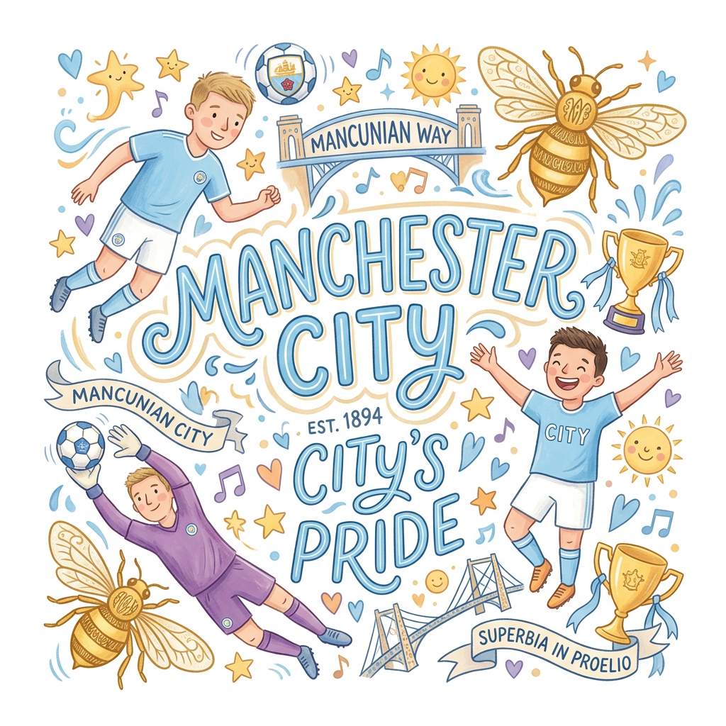 Manchester City Stolthed Toppers Drinktoppers 6 stk Ø8 cm