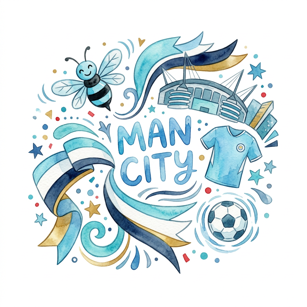 Man City Fest Toppers Drinktoppers 6 stk Ø8 cm
