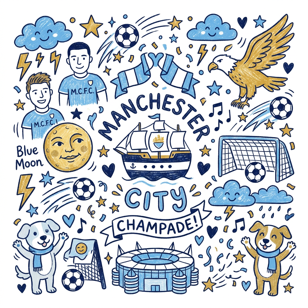 Manchester City Mosaik Toppers Drinktoppers 6 stk Ø8 cm